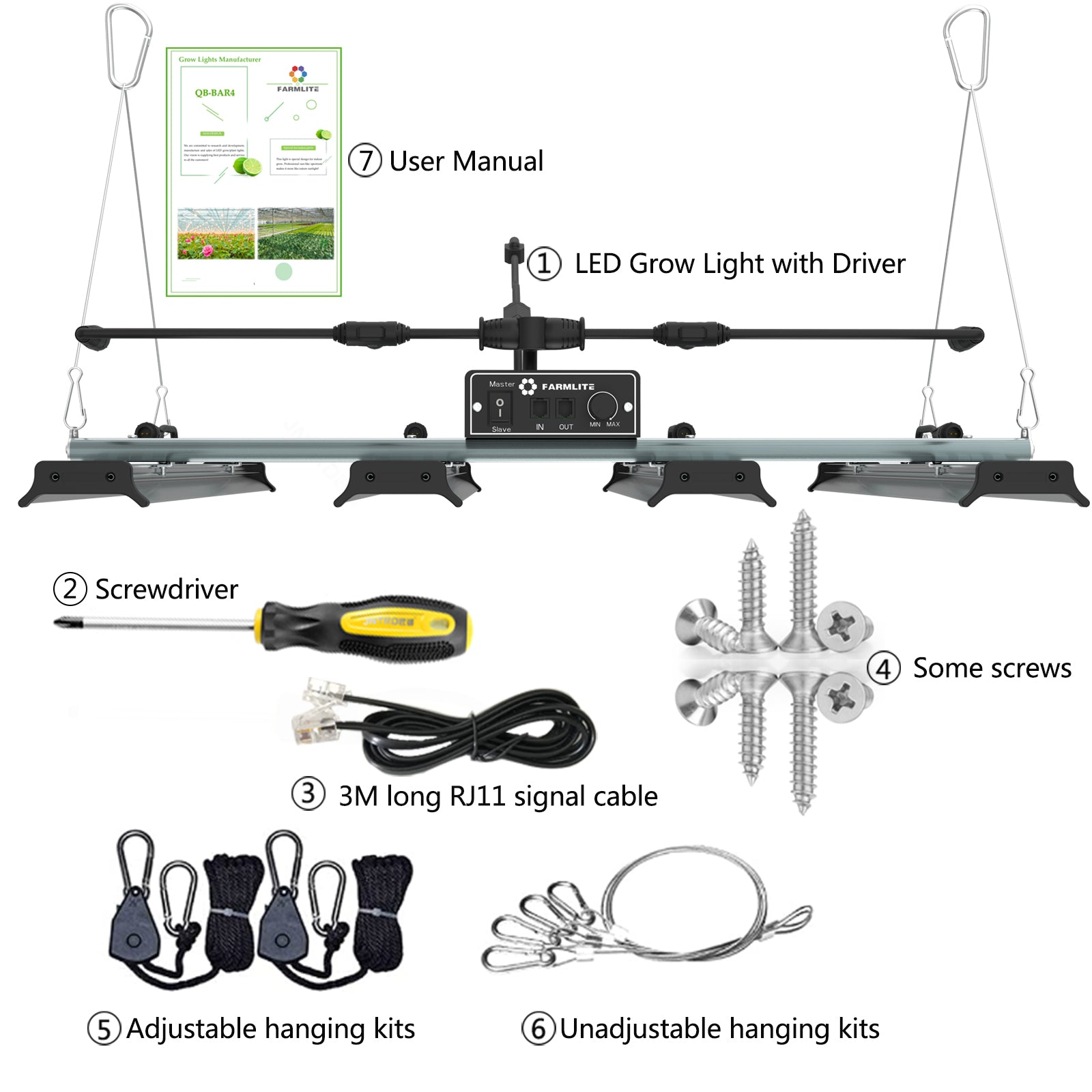 Grow Light FARMLITE LED Grow Lights for Indoor Plants 240Watts Full Spectrum Growing Light Plant Hanging Growing Lamps Seedling with Samsung 1056pcs Diodes Daisy Chain Dimmable Board 4x4ft Coverage