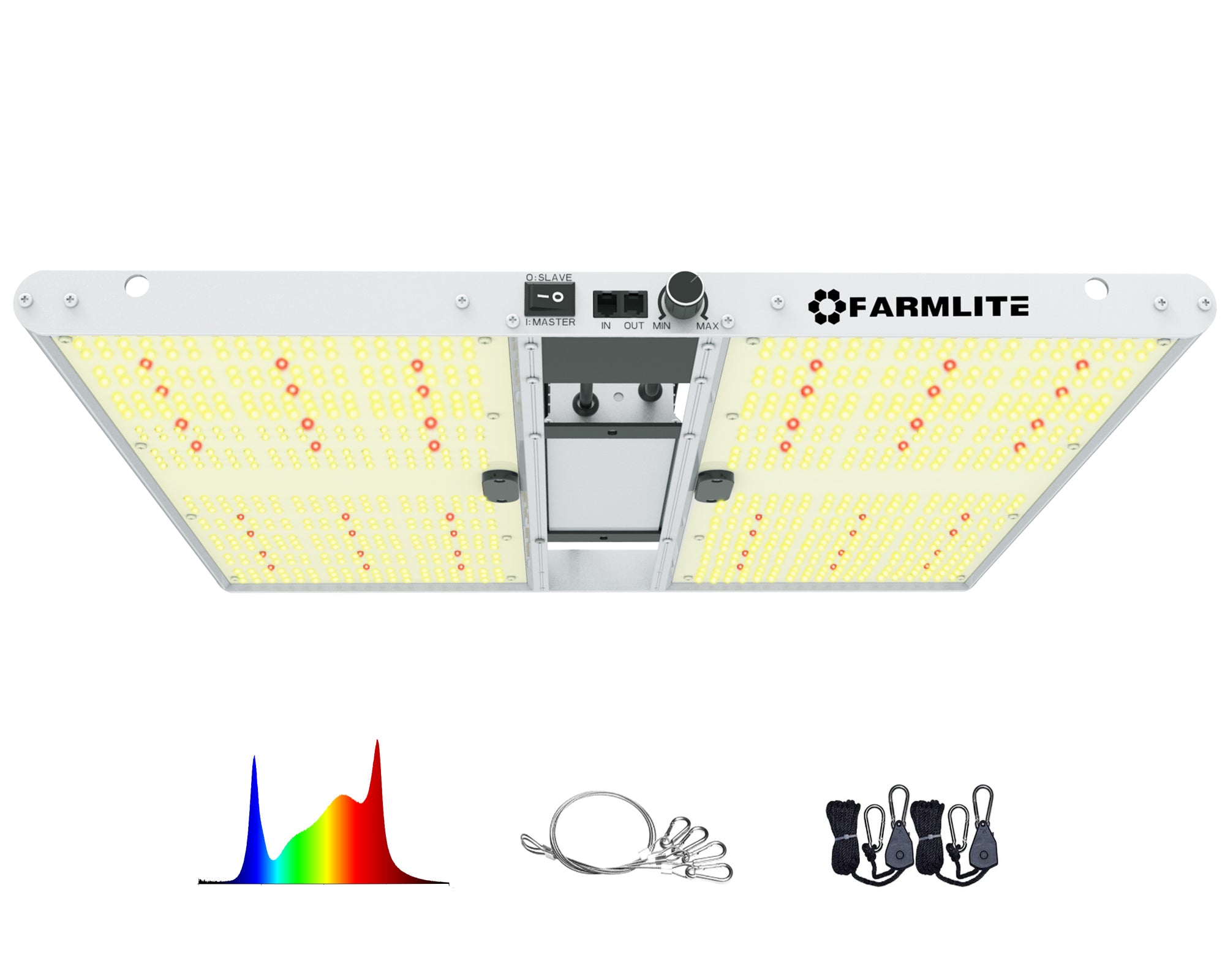 Grow Light FARMLITE Grow Lights for Indoor Plants Full Spectrum Big Growing Light Plant Hanging Growing Lamps with Samsung Daisy Chain Dimmable Board 4x4ft Coverage 240W